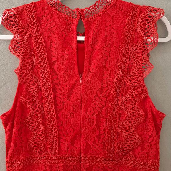 Lulus My Sweatheart Red Lace Mini Dress Size XL - Picture 10 of 14